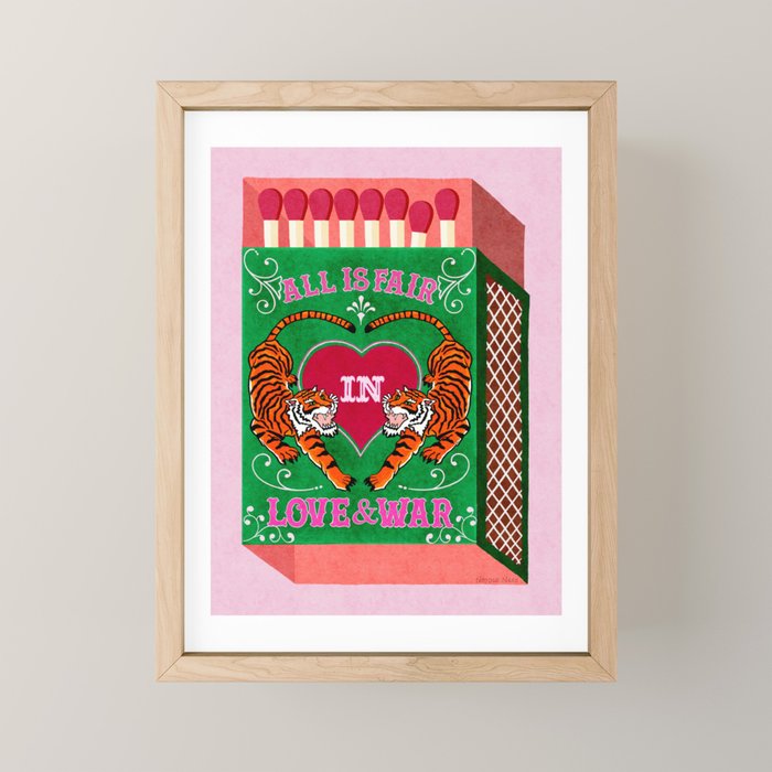 Wall quote art with Tiger Mini Art Print