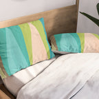 Mid Mod Diamond Pattern 3. textured Blue Green Pillow Sham Gallery Image 2