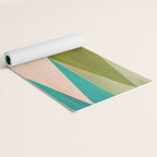 Mid Mod Diamond Pattern 3. textured Blue Green Yoga Mat Gallery Image 2