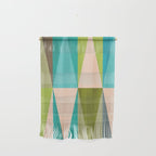 Mid Mod Diamond Pattern 3. textured Blue Green Wall Hanging Gallery Image 1