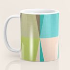 Mid Mod Diamond Pattern 3. textured Blue Green Coffee Mug Gallery Image 3