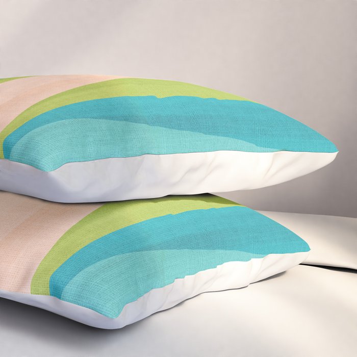 Mid Mod Diamond Pattern 3. textured Blue Green Pillow Sham Gallery Image 3