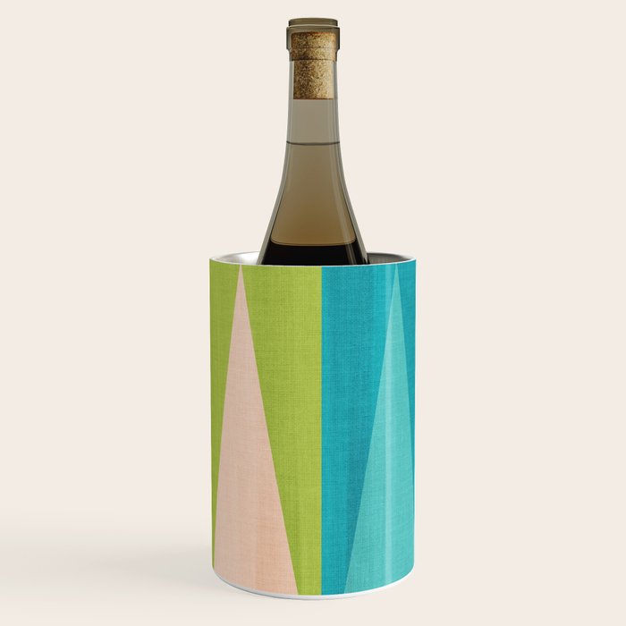 Mid Mod Diamond Pattern 3. textured Blue Green Wine Chiller Gallery Image 3