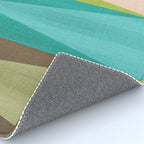Mid Mod Diamond Pattern 3. textured Blue Green Rug Gallery Image 4