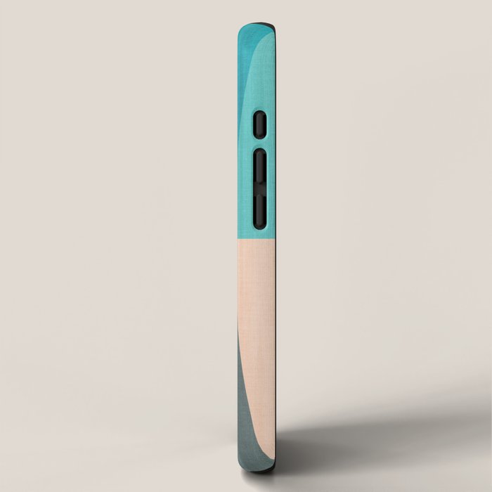 Mid Mod Diamond Pattern 3. textured Blue Green iPhone Case Gallery Image 2