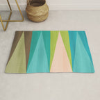 Mid Mod Diamond Pattern 3. textured Blue Green Rug Gallery Image 1