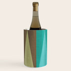 Mid Mod Diamond Pattern 3. textured Blue Green Wine Chiller Gallery Image 2