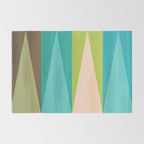 Mid Mod Diamond Pattern 3. textured Blue Green Rug Gallery Image 2