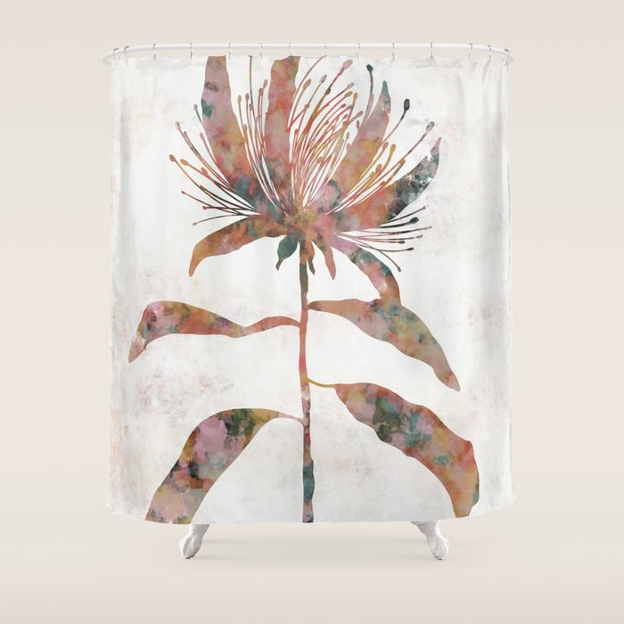 Silhouette plant acrylic Shower Curtain Gallery Image 1