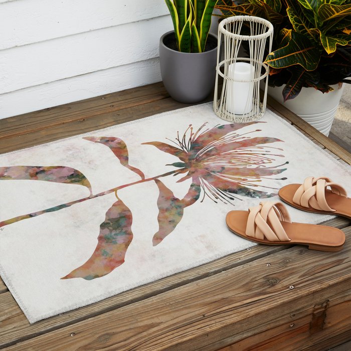 Silhouette plant acrylic Outdoor Rug Gallery Image 2