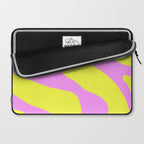 Vivid Abstract Organic Forms Neon Yellow and Pink Pattern Laptop Sleeve Gallery Image 2