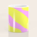 Vivid Abstract Organic Forms Neon Yellow and Pink Pattern Coffee Mug Gallery Image 4