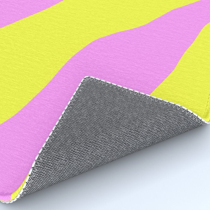 Vivid Abstract Organic Forms Neon Yellow and Pink Pattern Rug Gallery Image 4