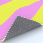 Vivid Abstract Organic Forms Neon Yellow and Pink Pattern Rug Gallery Image 4