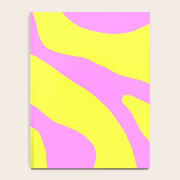 Vivid Abstract Organic Forms Neon Yellow and Pink Pattern Notebook Gallery Image 4