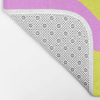 Vivid Abstract Organic Forms Neon Yellow and Pink Pattern Bath Mat Gallery Image 2