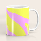 Vivid Abstract Organic Forms Neon Yellow and Pink Pattern Coffee Mug Gallery Image 1