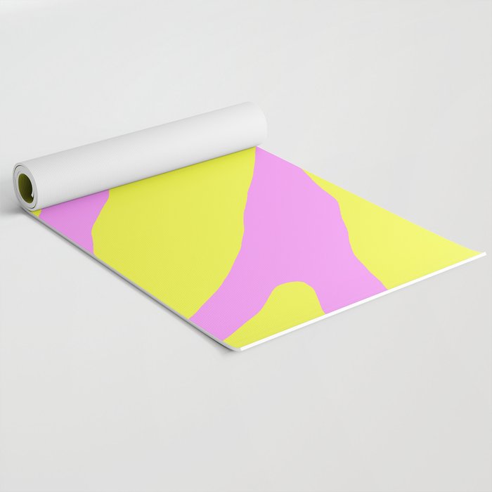 Vivid Abstract Organic Forms Neon Yellow and Pink Pattern Yoga Mat Gallery Image 2