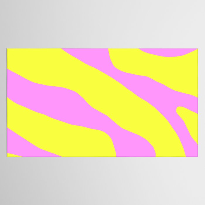 Vivid Abstract Organic Forms Neon Yellow and Pink Pattern Tablecloth Gallery Image 2