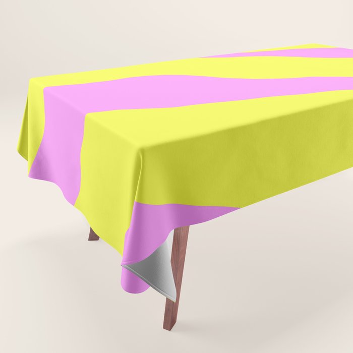 Vivid Abstract Organic Forms Neon Yellow and Pink Pattern Tablecloth Gallery Image 1
