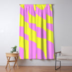 Vivid Abstract Organic Forms Neon Yellow and Pink Pattern Window Curtain Gallery Image 5