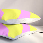 Vivid Abstract Organic Forms Neon Yellow and Pink Pattern Pillow Sham Gallery Image 3