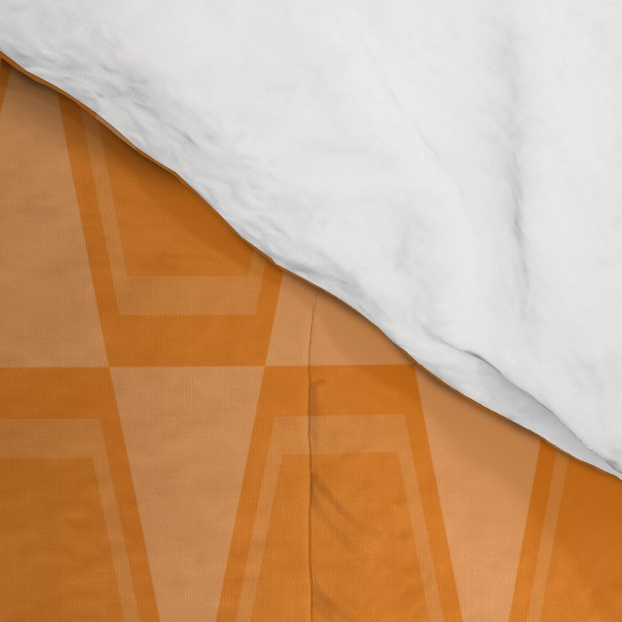 Mid Century Modern Geometric Orange Hexad Pattern Comforter Gallery Image 4