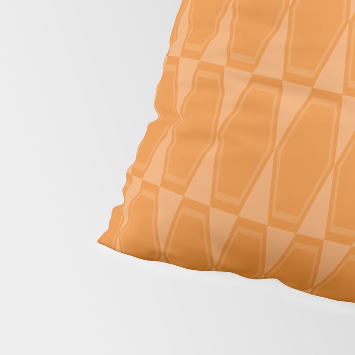Mid Century Modern Geometric Orange Hexad Pattern Pillow Sham Gallery Image 4