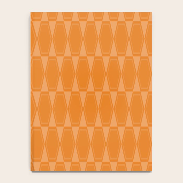 Mid Century Modern Geometric Orange Hexad Pattern Notebook Gallery Image 4