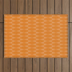 Mid Century Modern Geometric Orange Hexad Pattern Outdoor Rug Gallery Image 1