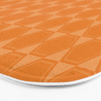 Mid Century Modern Geometric Orange Hexad Pattern Bath Mat Gallery Image 3