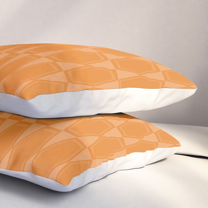 Mid Century Modern Geometric Orange Hexad Pattern Pillow Sham Gallery Image 3