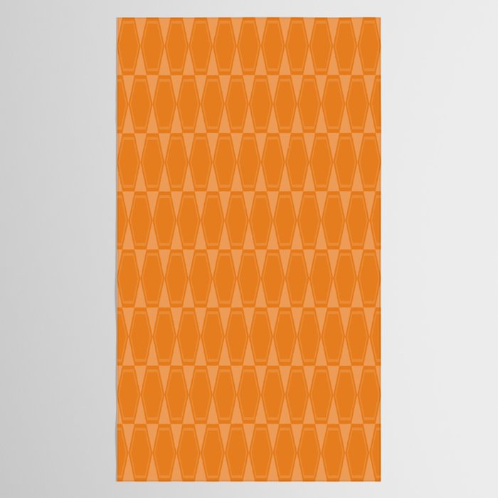 Mid Century Modern Geometric Orange Hexad Pattern Tablecloth Gallery Image 2