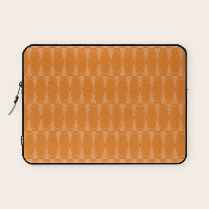 Mid Century Modern Geometric Orange Hexad Pattern Laptop Sleeve Gallery Image 1