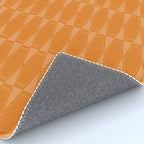 Mid Century Modern Geometric Orange Hexad Pattern Rug Gallery Image 4
