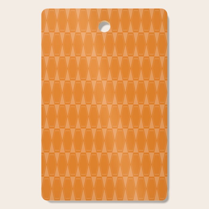 Mid Century Modern Geometric Orange Hexad Pattern Cutting Board Gallery Image 1