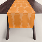 Mid Century Modern Geometric Orange Hexad Pattern Table Runner Gallery Image 1