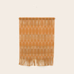 Mid Century Modern Geometric Orange Hexad Pattern Wall Hanging Gallery Image 1