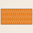Mid Century Modern Geometric Orange Hexad Pattern Desk Mat Gallery Image 3