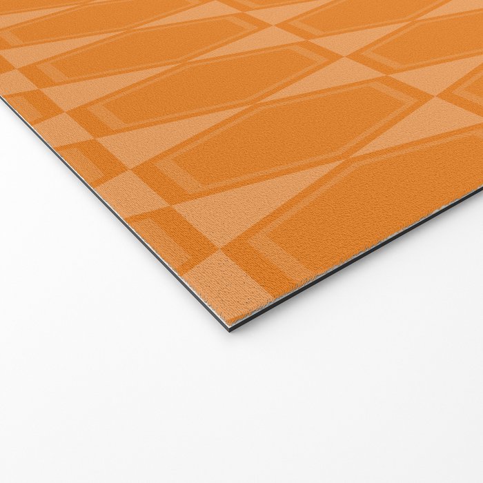 Mid Century Modern Geometric Orange Hexad Pattern Welcome Mat Gallery Image 2