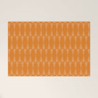 Mid Century Modern Geometric Orange Hexad Pattern Welcome Mat Gallery Image 1