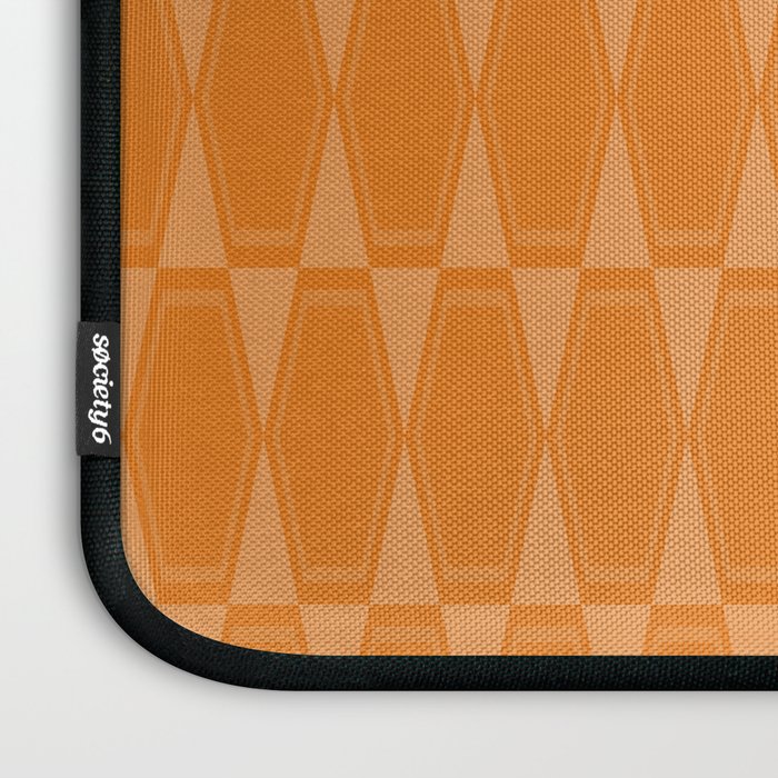 Mid Century Modern Geometric Orange Hexad Pattern Laptop Sleeve Gallery Image 3