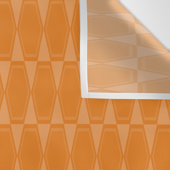 Mid Century Modern Geometric Orange Hexad Pattern Wall Tapestry Gallery Image 3