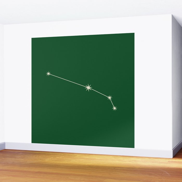 Aries Zodiac Star Constellation Line Art Green Wall Mural Gallery Image 2