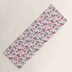 Hygge raccoon // white background Yoga Mat Gallery Image 1
