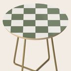Soft Checkerboard Muted Green Side Table Gallery Image 2