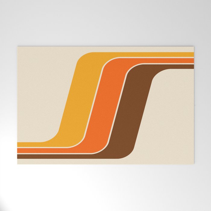 Retro 70s Stripe Colorful Rainbow 521 Welcome Mat Gallery Image 1