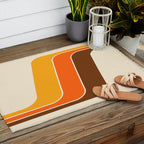 Retro 70s Stripe Colorful Rainbow 521 Outdoor Rug Gallery Image 2