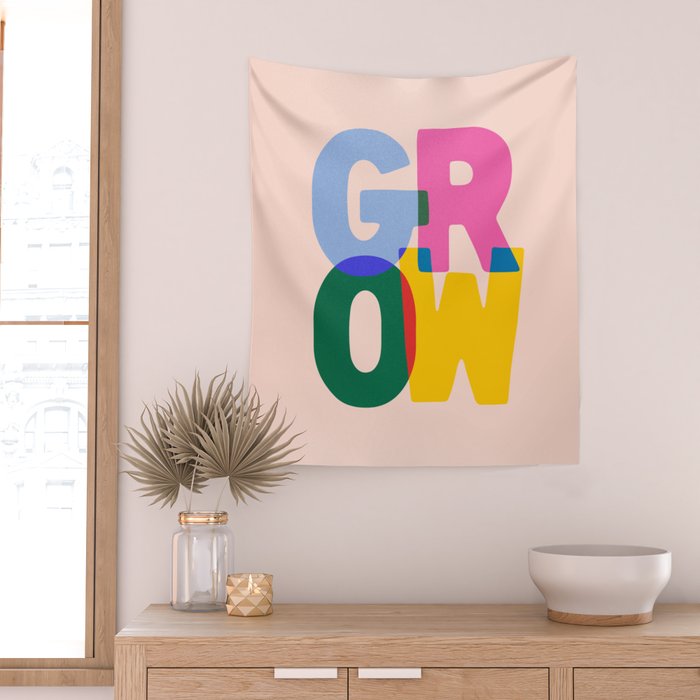 Grow: Peach Edition Wall Tapestry Gallery Image 2