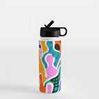 Colorful diverse people collage art pattern Water Bottle Gallery Image 1